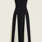 Godet Pleated Midi Dress Goldie