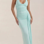 Paulette halter-style maxi dress