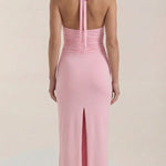 Paulette halter-style maxi dress