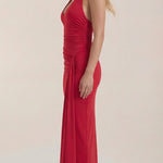 Paulette halter-style maxi dress
