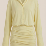 Polly Mini Shirt Dress with Gola Gerafftes