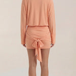 Polly Mini Shirt Dress with Gola Gerafftes