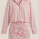 Polly Mini Shirt Dress with Gola Gerafftes
