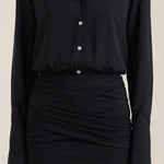 Polly Mini Shirt Dress with Gola Gerafftes