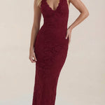 Roxanne Halter Lace Maxi Dress