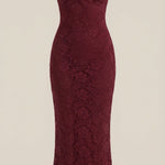 Roxanne halter neckline lace maxi dress