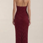 Roxanne halter neckline lace maxi dress