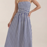 Sandra long dress with stripes