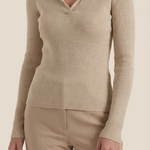 'Sara' knitted sweater with elegant collar