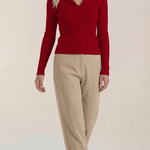 'Sara' knitted sweater with elegant collar