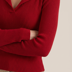 'Sara' knitted sweater with elegant collar