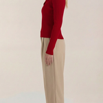 'Sara' knitted sweater with elegant collar