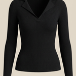 'Sara' knitted sweater with elegant collar