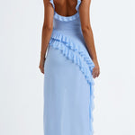 SOLANDRA | PROM DRESS WITH RUFFLE AND SLIT MAXI