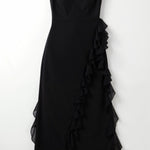 SOLANDRA | PROM DRESS WITH RUFFLE AND SLIT MAXI
