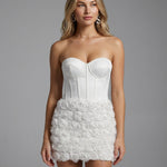 Sophie Alderton | Strapless 3D Floral Corset Mini Dress For Women