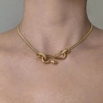 Serpentina Zircon Clasp Necklace