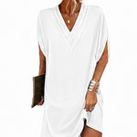 Ottilie™ | V-Neck Pleated Batwing Sleeve Dress For Women