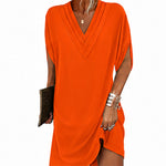 Ottilie™ | V-Neck Pleated Batwing Sleeve Dress For Women