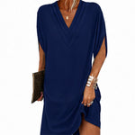 Ottilie™ | V-Neck Pleated Batwing Sleeve Dress For Women
