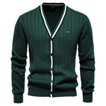 Varsity V-Neck Knit Cardigan