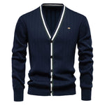 Varsity V-Neck Knit Cardigan