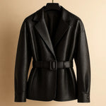 Valentina Leather Belted Jacket
