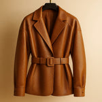 Valentina Leather Belted Jacket