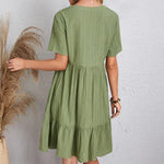 SERENA GENTLE SHAPE V-NECK DRESS