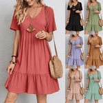 SERENA GENTLE SHAPE V-NECK DRESS