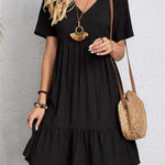 SERENA GENTLE SHAPE V-NECK DRESS
