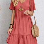 SERENA GENTLE SHAPE V-NECK DRESS