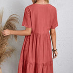 SERENA GENTLE SHAPE V-NECK DRESS