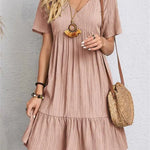 SERENA GENTLE SHAPE V-NECK DRESS