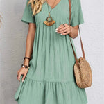 SERENA GENTLE SHAPE V-NECK DRESS