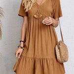 SERENA GENTLE SHAPE V-NECK DRESS