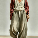 Tank Top+Harem Pants+and Knit Cardigan Casual Three-Piece Set