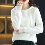Amaris Hooded Wool-Acrylic Sweater Pullover