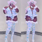 Winter Plush Cow Bodysuit Cosplay