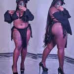 Black Winter Fox Lingerie Look