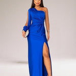 Harriet Langdon | One Shoulder Satin Maxi Evening Gown For Women