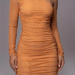 Grace Pemberton | One Shoulder Ruched Midi Evening Dress For Women