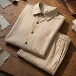 Xavier Linen-Blend Short-Sleeve Set