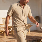 Xavier Linen-Blend Short-Sleeve Set