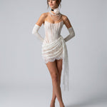Isla Alderton | Lace Corset Strapless Wedding Dress Set For Women