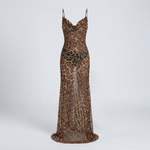 Zoe Harrison | Leopard Print Sheer Maxi Dress For Women