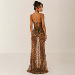 Zoe Harrison | Leopard Print Sheer Maxi Dress For Women